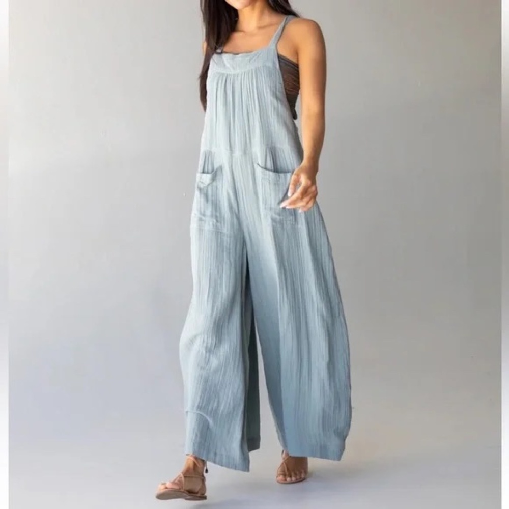 Natural Life Dakota Tie Overall - Gauze Light Blue Size XL